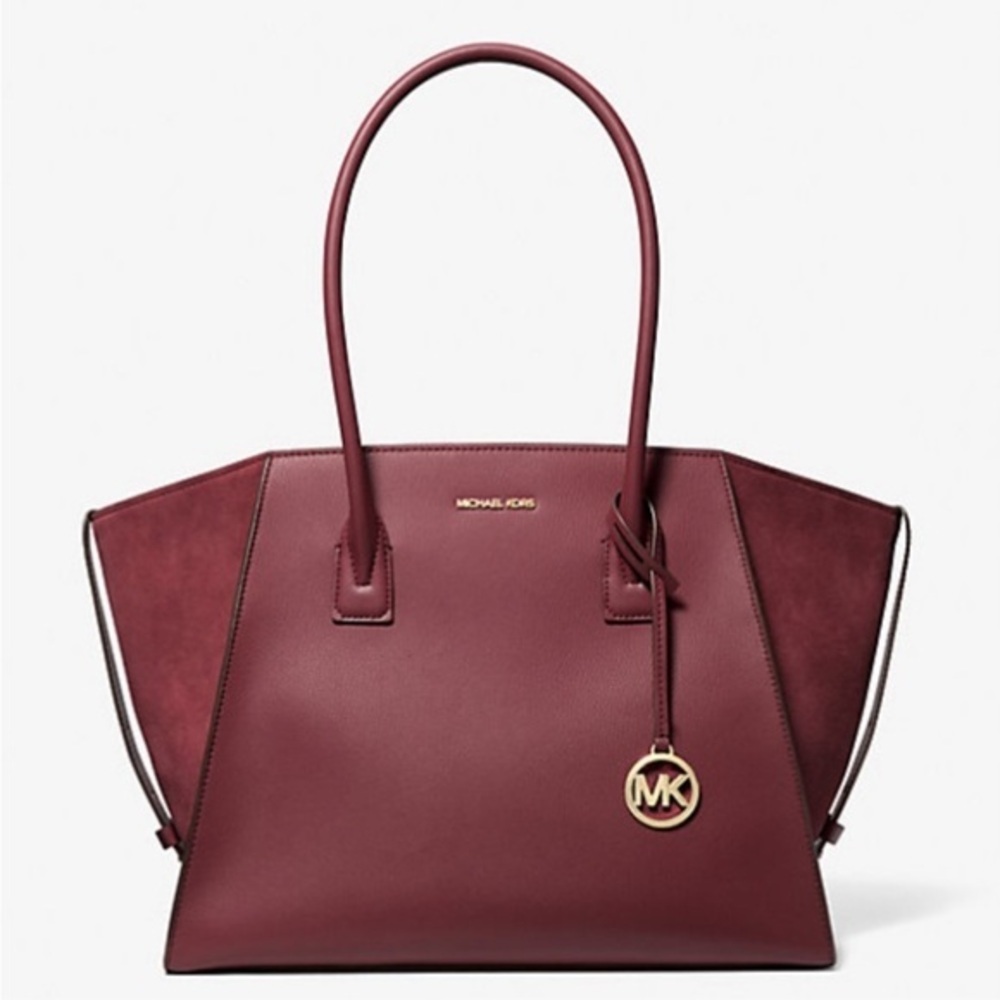 Michael Kors Avril Extra-Large
Leather Top-Zip Tote Bag In Oxblood
NWT